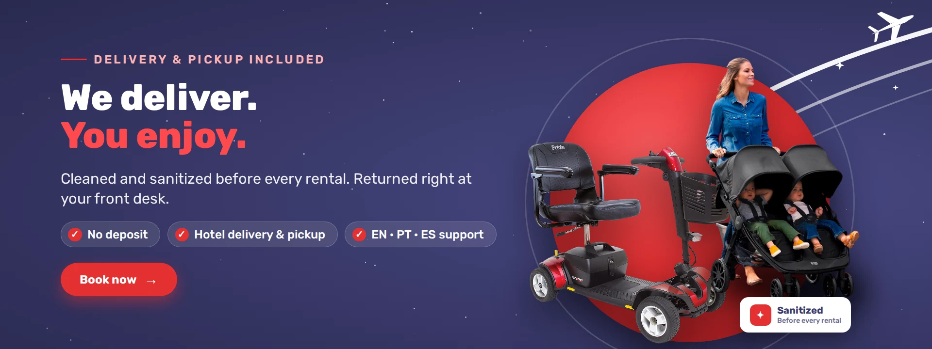 Scooter and stroller delivery and pickup at your Orlando hotel
