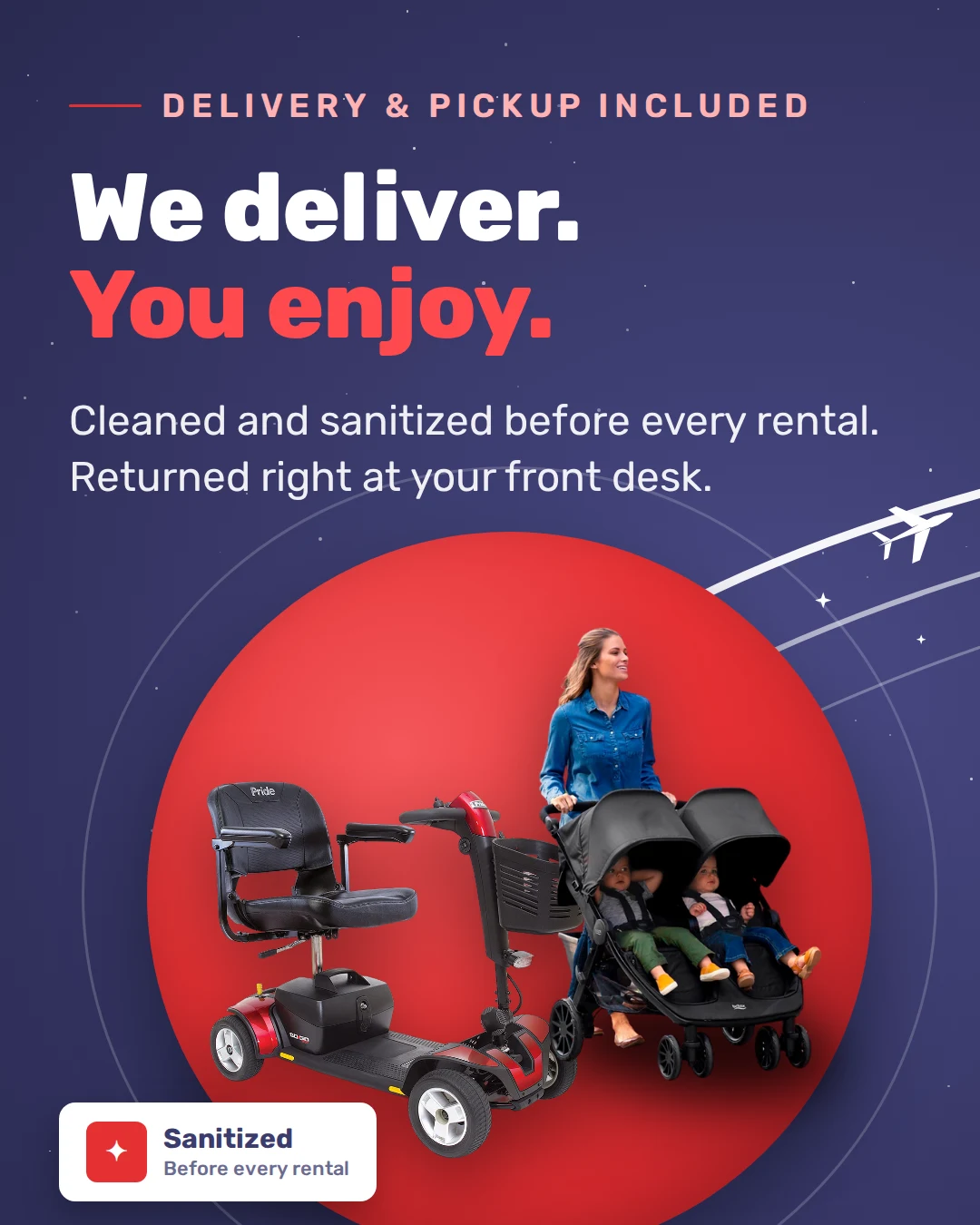 Scooter and stroller delivery and pickup at your Orlando hotel
