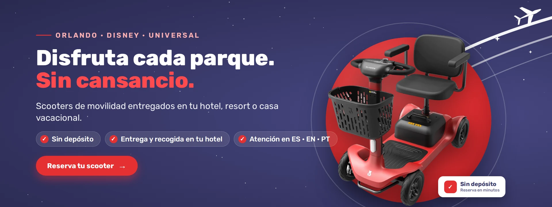 Alquiler de scooters de movilidad en Orlando con entrega en tu hotel, sin depósito