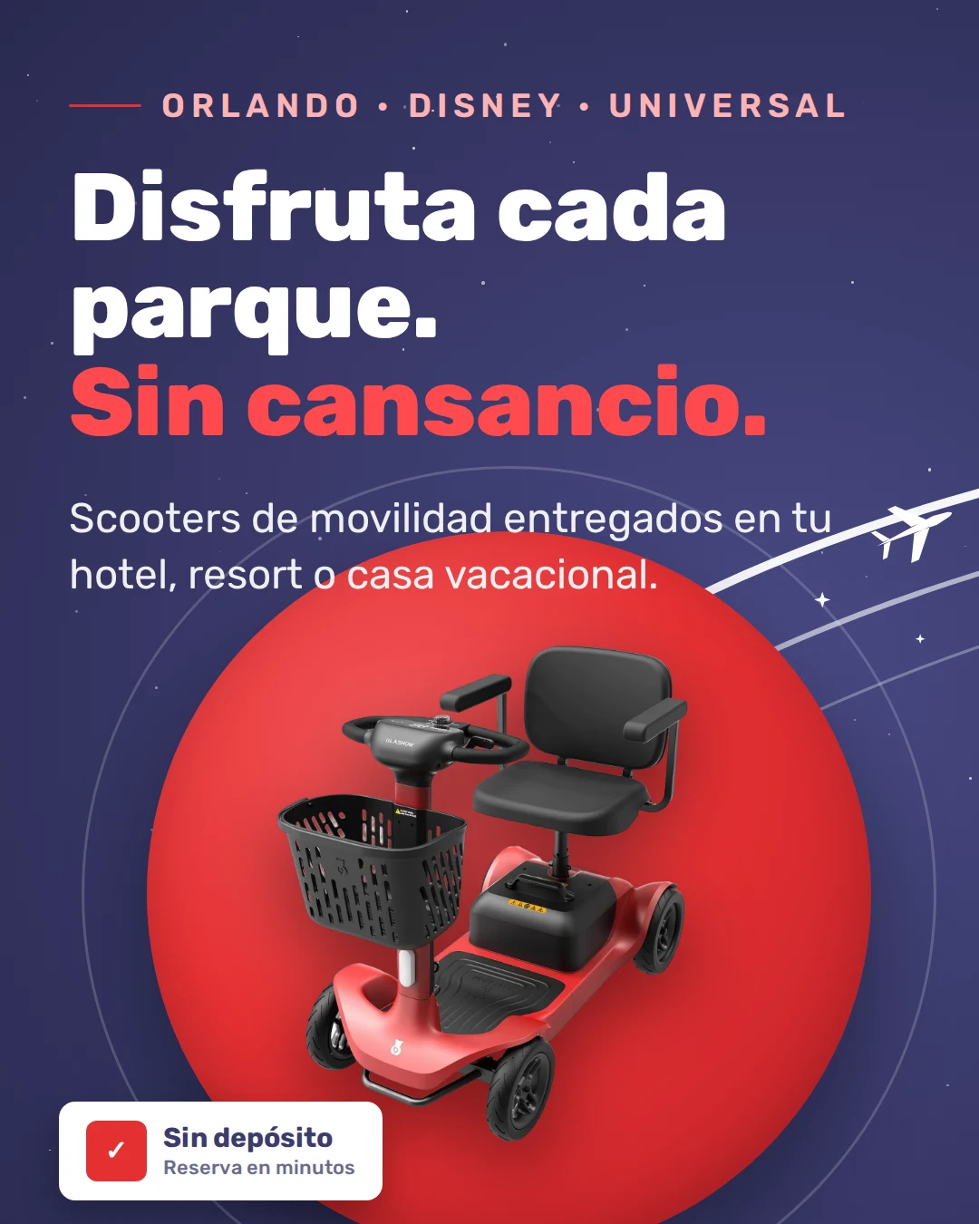 Alquiler de scooters de movilidad en Orlando con entrega en tu hotel, sin depósito