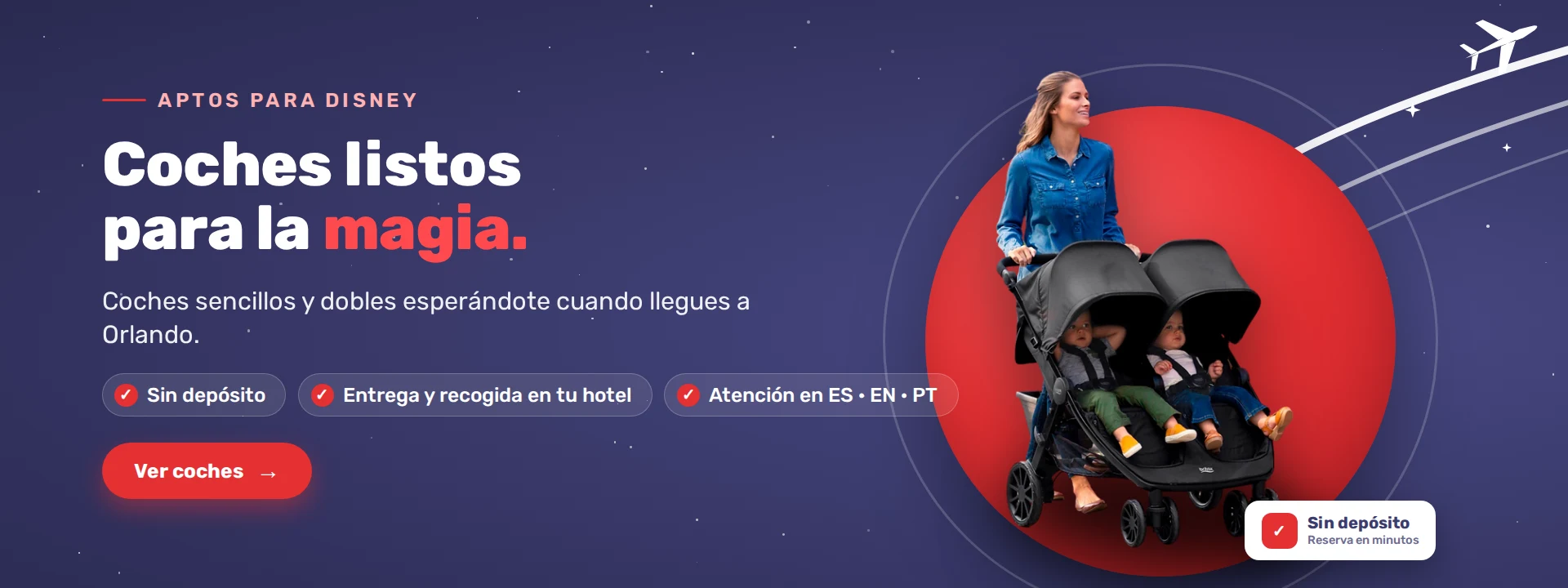 Alquiler de coches de bebé aptos para Disney en Orlando