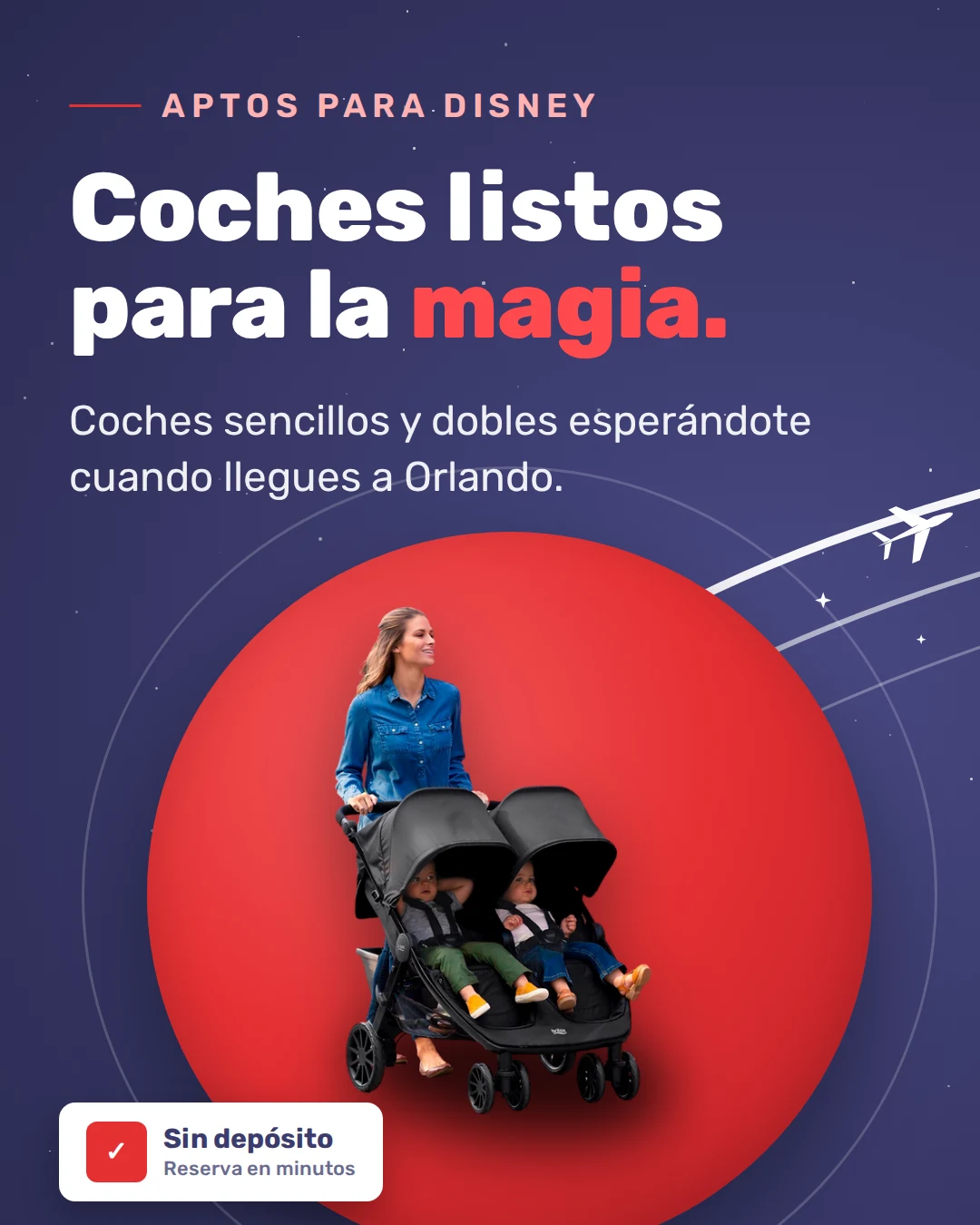 Alquiler de coches de bebé aptos para Disney en Orlando