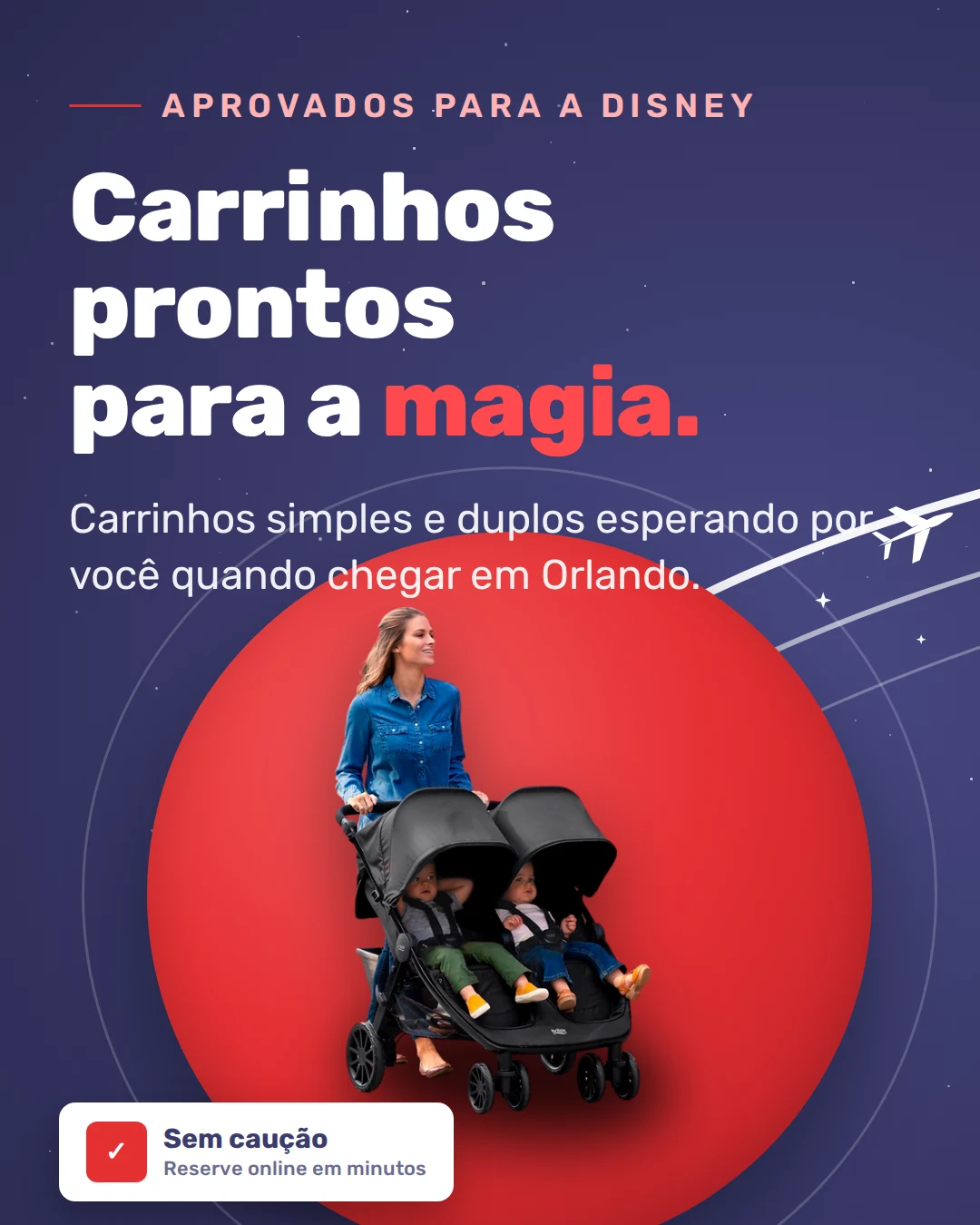 Aluguel de carrinho de bebê aprovado para a Disney em Orlando
