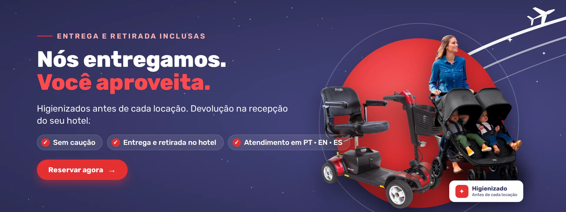 Entrega e retirada de scooters e carrinhos no seu hotel em Orlando