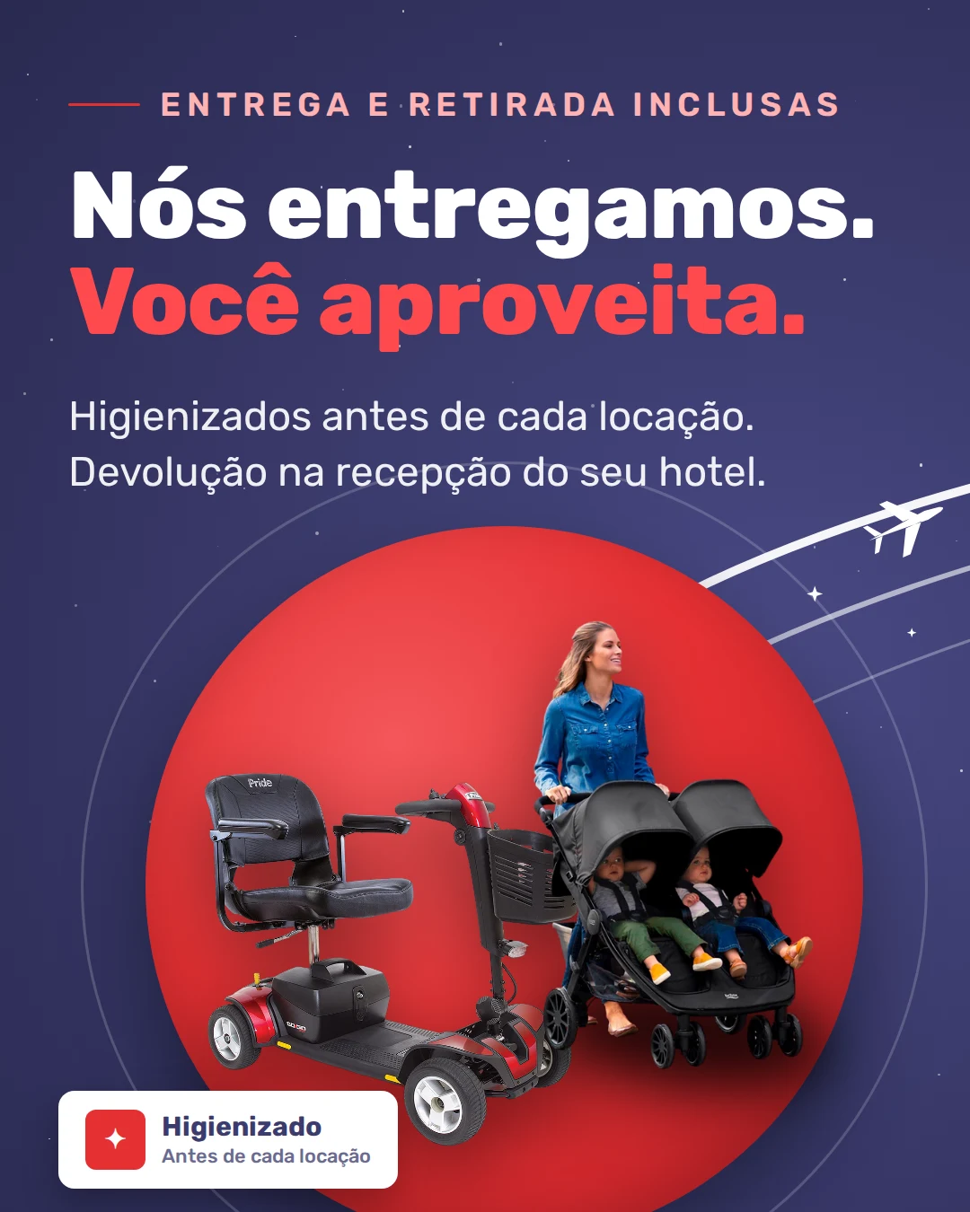 Entrega e retirada de scooters e carrinhos no seu hotel em Orlando